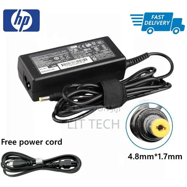 HP 65W AC Adapter with Yellow Pin - 1