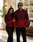 Sweater ya Unisex - Rangi ya Burgundy - 1