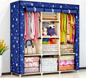 Improved Quality Portable Wooden Wardrobe - 3 Column