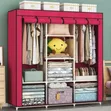 Improved Quality Portable Wooden Wardrobe - 3 Column - 4