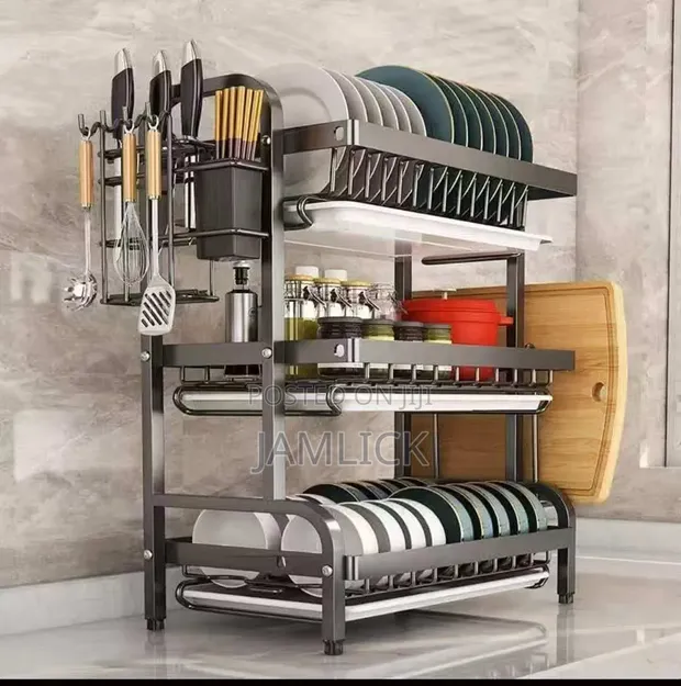 3-Tier Dish Rack - Carbon Steel - 1