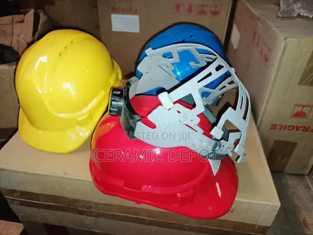 Plastic Safety Helmet - Red, Yellow, or Blue - 1