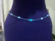 Custom Waistbeads - Pink, Blue, Silver with Flowers - 2