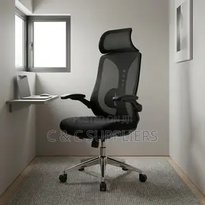 High Back Ergonomic Staff Chair with Flip Armrest
