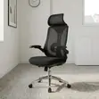 High Back Ergonomic Staff Chair with Flip Armrest - 4