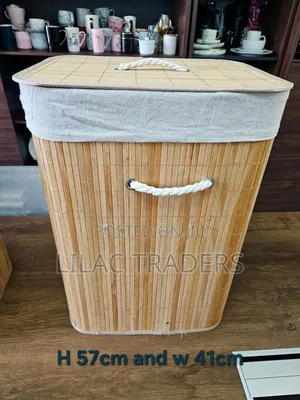 Large Rectangular Bamboo Laundry Basket | 57x41cm