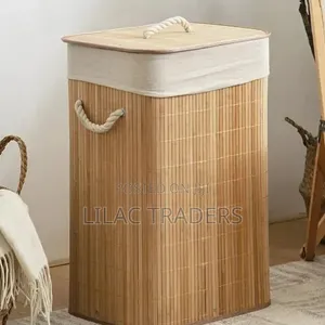Large Rectangular Bamboo Laundry Basket | 57x41cm