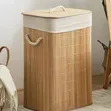 Large Rectangular Bamboo Laundry Basket | 57x41cm - 2