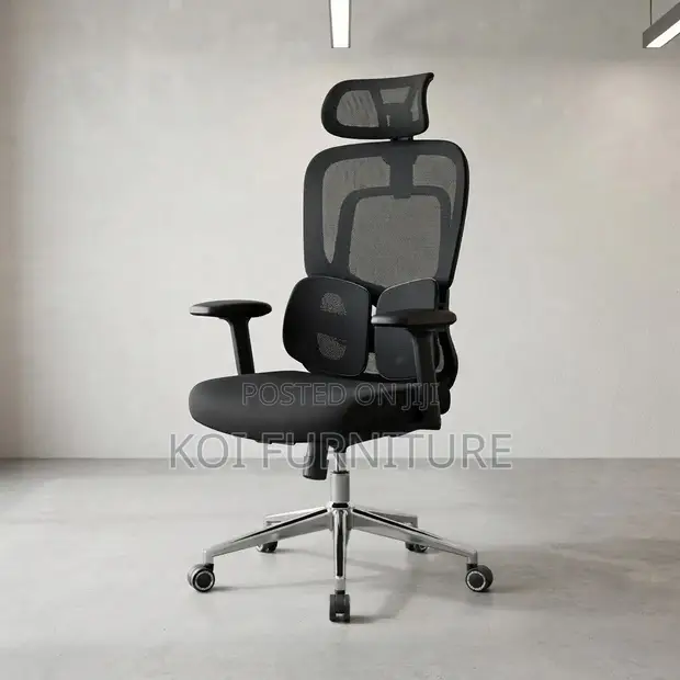 Brand New High Back Orthopedic Office Chair - Black - 1