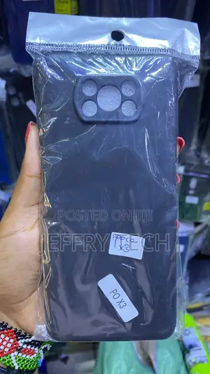 Kifaa cha Simu Nyeusi cha Silicone kwa Xiaomi Poco X3