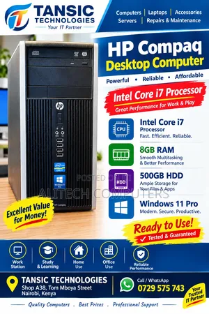 HP 8GB Intel Core i7 Kompyuta ya Mezani