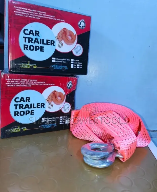 Brand New Car Trailer Rope with Safety Hooks - 1