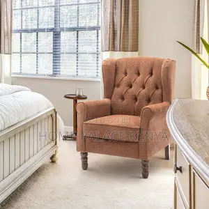 Kiti cha Kuongezea chenye Upholstery na Tufted - Brown