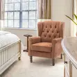 Kiti cha Kuongezea chenye Upholstery na Tufted - Brown - 1