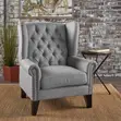Kiti cha Kuongezea chenye Upholstery na Tufted - Brown - 3