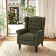 Kiti cha Kuongezea chenye Upholstery na Tufted - Brown - 4