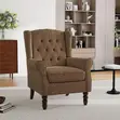 Kiti cha Kuongezea chenye Upholstery na Tufted - Brown - 5