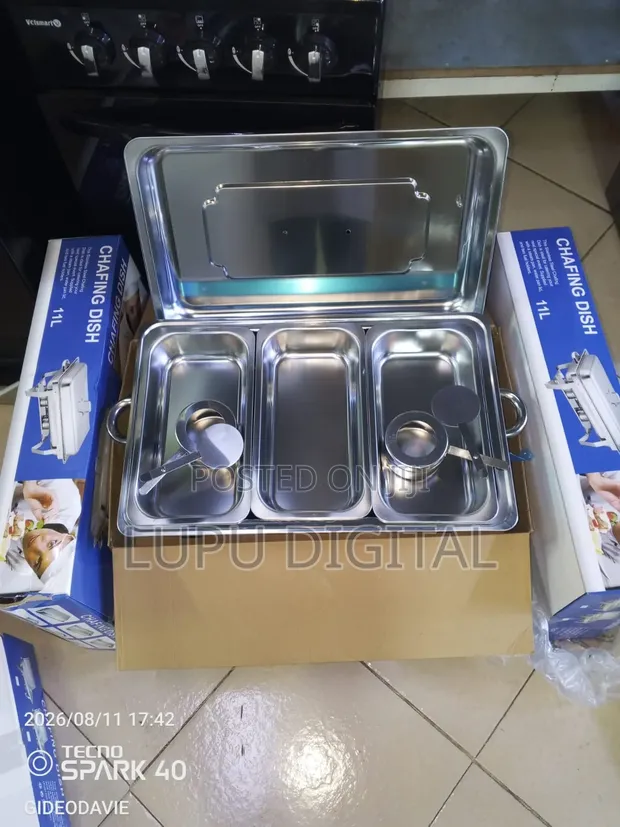 11L 3-Tray Chafing Dishes - 1