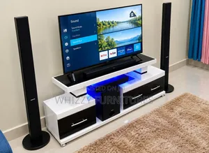 Kisima cha TV cha Kisasa chenye Nuru za LED na Hifadhi
