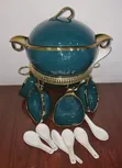 JCC8434-L1 16pc Ceramic Soup Set on Golden Stand - 3