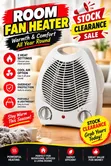 Room Fan Heater - 2 Heat Settings - 1