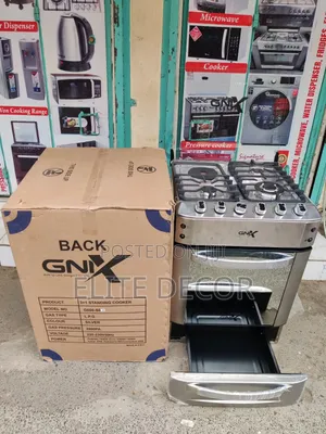 GNIX INOX 60x60 Cooker 3 Gas + 1 Hotplate ya Umeme na Kifaa cha Usalama