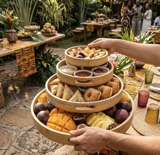 4-Piece Bamboo Serving Tray Set - 1