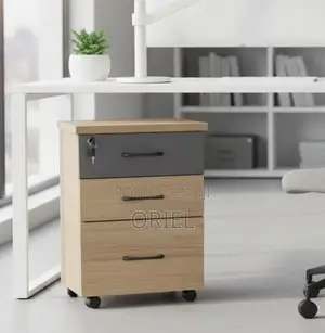 3-Drawer Mobile Wooden Office Cabinet