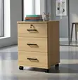 3-Drawer Mobile Wooden Office Cabinet - 3
