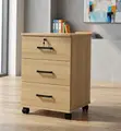 3-Drawer Mobile Wooden Office Cabinet - 4
