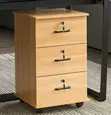 3-Drawer Mobile Wooden Office Cabinet - 5
