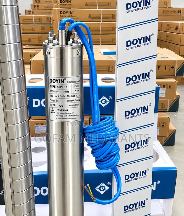 Doyin 1.5Hp AC Stainless Steel 3-Phase Water Pump (112m Head) - 1