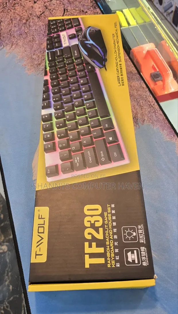 Twolf TF230 Rainbow Backlit Gaming Keyboard Mouse Combo - 1