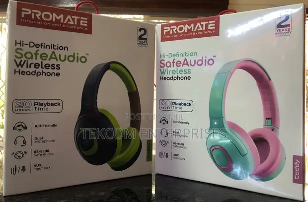 Promate Coddy Hi-Definition SafeAudio Wireless Headphones - 1