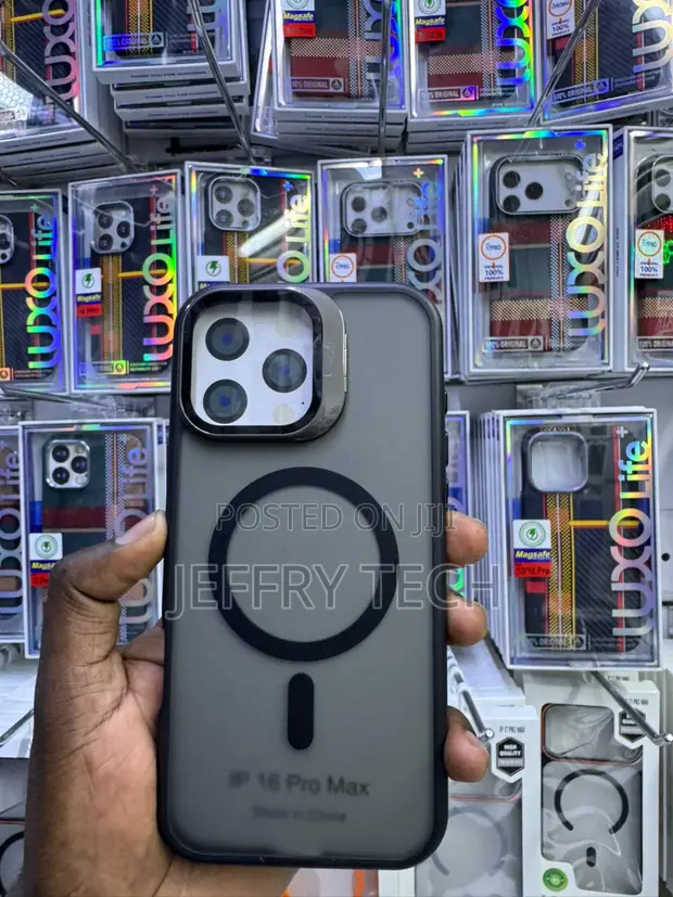 Kifaa cha MagSafe Nyeusi cha Matte chenye Frosted kwa iPhone 16 Pro Max - 1