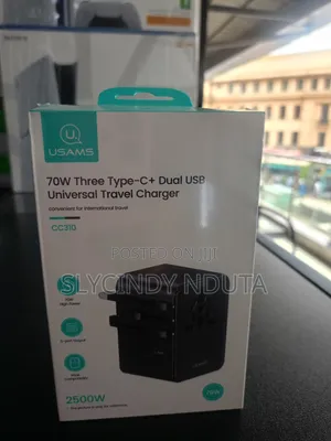 USAMS 70W Universal Travel Charger 5-Porti (3x USB-C, 2x USB-A)