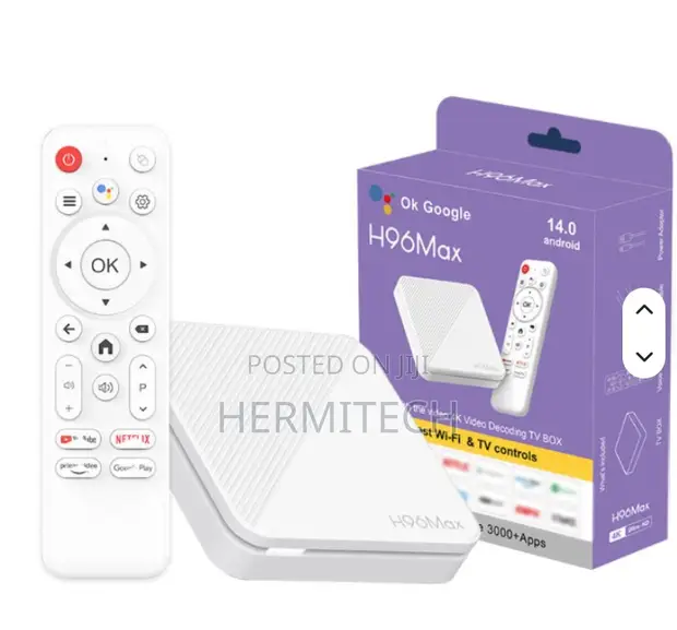 H96 Max Android TV Box with WiFi and Remote - 1
