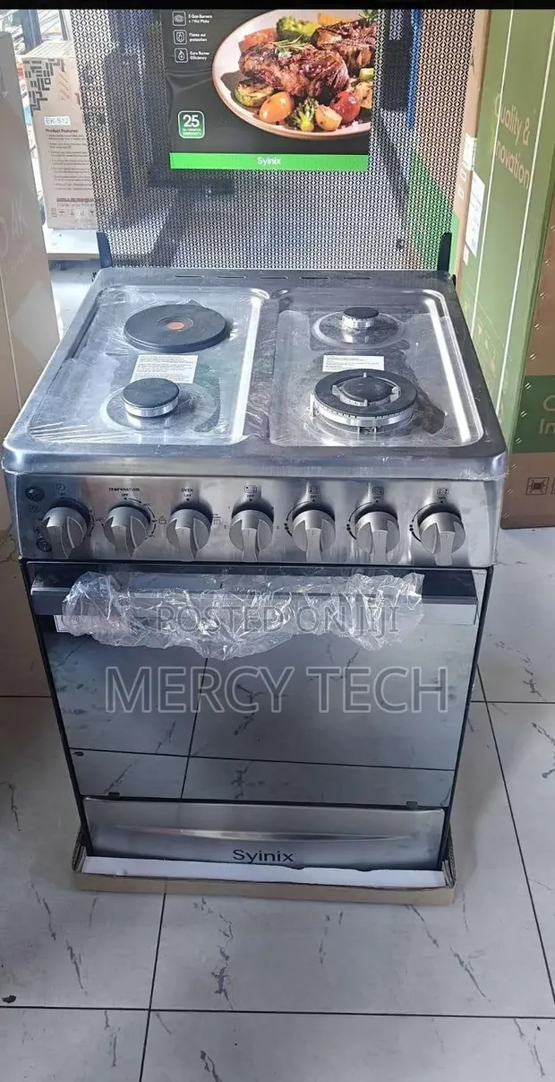 Syinix 60x60 Gas Cooker with Electric Oven - 1