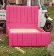 5x6 Pink Channel Tufted Chester Bed - 1
