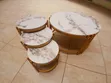 Seti ya Meza za Marumaru za Mviringo za Premium 4pcs - 4