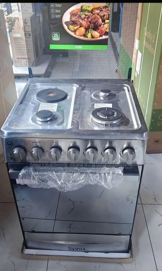 Syinix Q60GC5 60x60 Jiko la Kisasa la Gesi 3+1 - 1