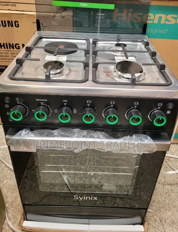 Syinix 60x60 3+1 Gas Electric Cooker - 25 Months Warranty - 1