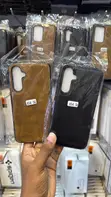 Brown PU Leather Back Case kwa Samsung Galaxy S23 Ultra - 2