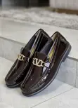 Viatu vya Loafers vya Ngozi ya VLogo vya Italia - 3