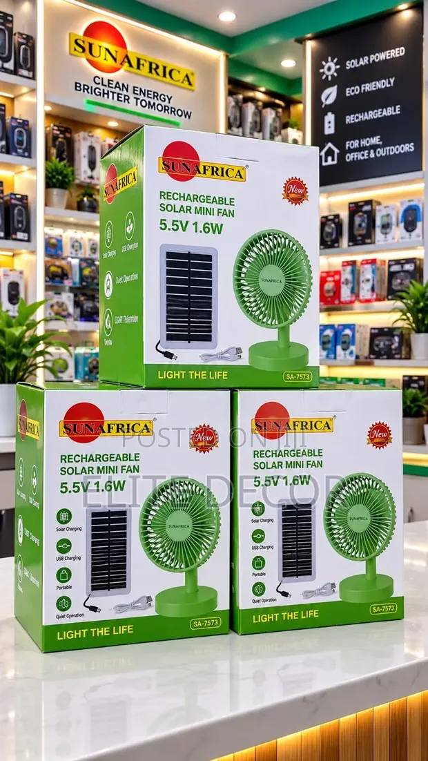 SA-7873 6-Inch Rechargeable Solar Mini Fan - 1