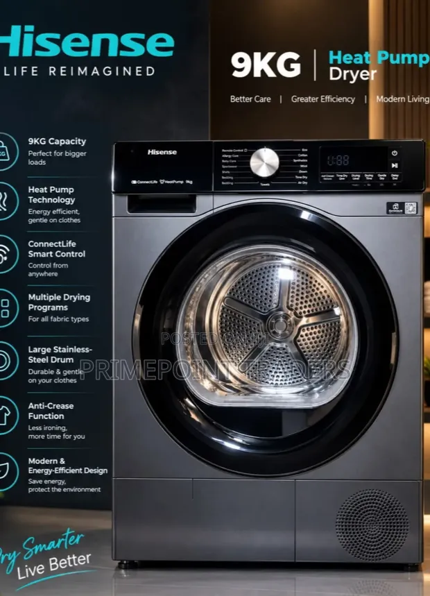 Hisense 9KG Heat Pump Front Loader Dryer - 1