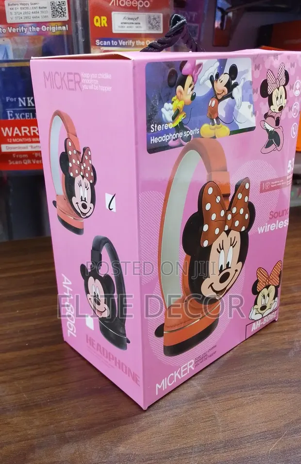 Micker AH-806L Minnie Mouse Wireless Bluetooth Headphones for Kids - 1