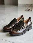 Loafers za Kipekee za Rangi Mbili (Maroon/Kahawa) Size 39-45 - 1