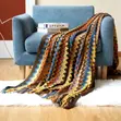 Bohemian Knitted Throw Blanket yenye Tassels - 1