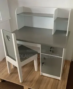 Kids Study Desk with Shelf and Lockable Drawers - Brand New